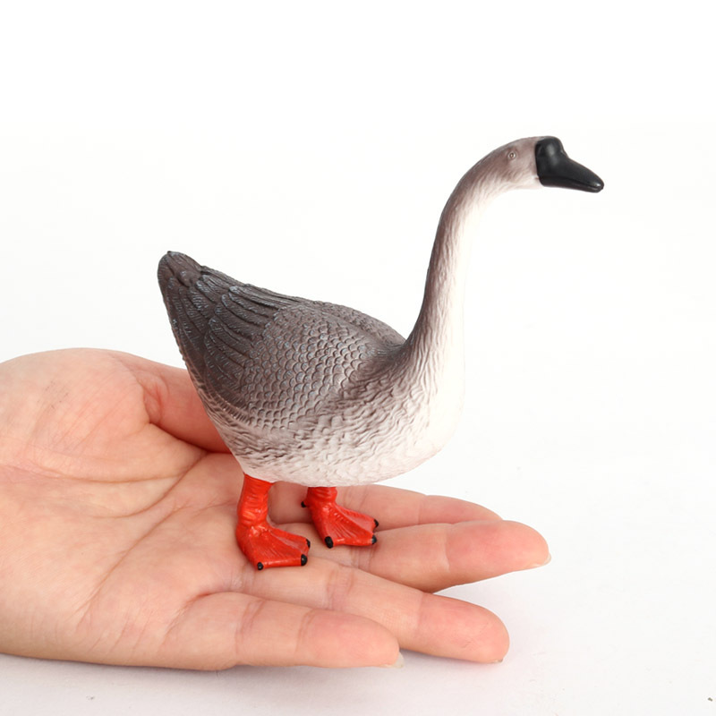 跨境热卖仿真实心静态儿童玩具天鹅大白鹅牧场野生动物模型摆件