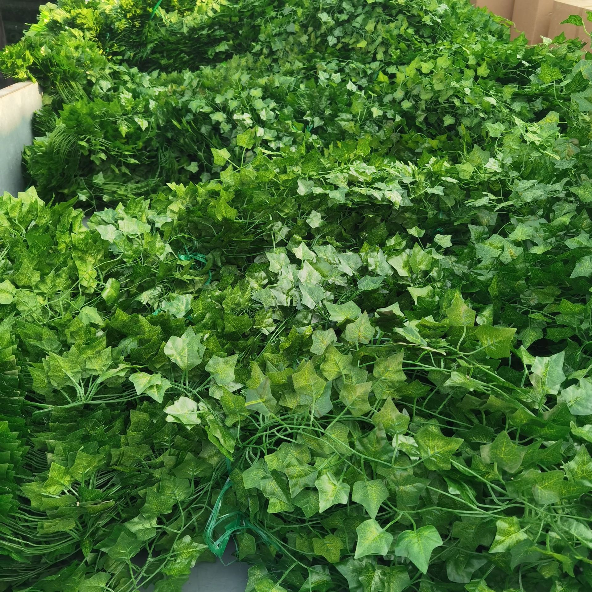 仿真藤条爬山虎彩印地瓜叶枫叶假植物圣诞绿浅色壁挂亚马逊728136