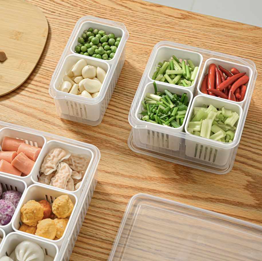 S18 Crisper Kitchen Storage Box Chopped Green Onion Crisper Food Supplement Compartment Crisper Refrigerator Crisper