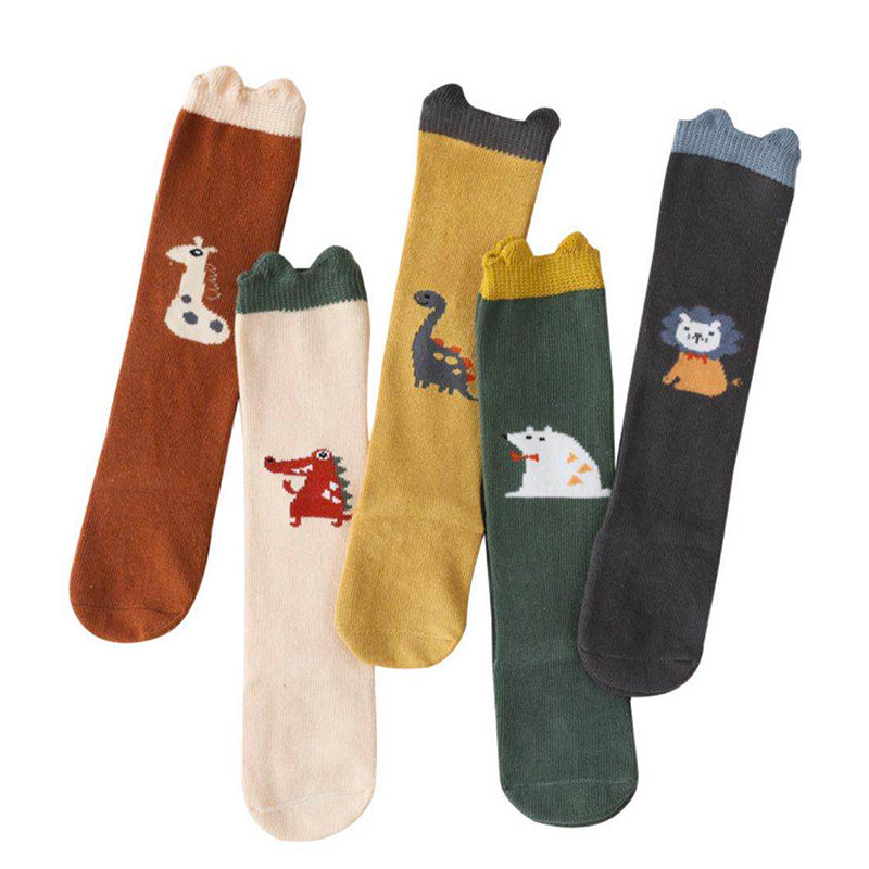 Spring and Autumn New Baby Stockings Animal Stereo Ears Glue Dispensing Non-Slip Baby's Socks over Knee Socks Boys and Girls