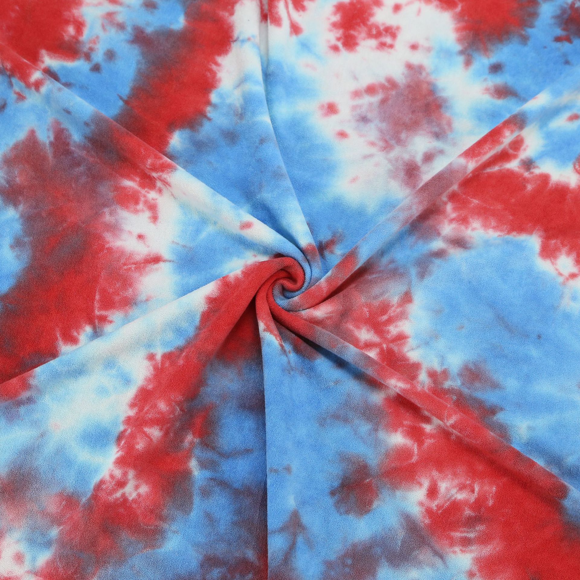 扎染毛巾布 睡衣头带扎染面料 春冬卫衣帽子扎染 加厚全棉毛圈布