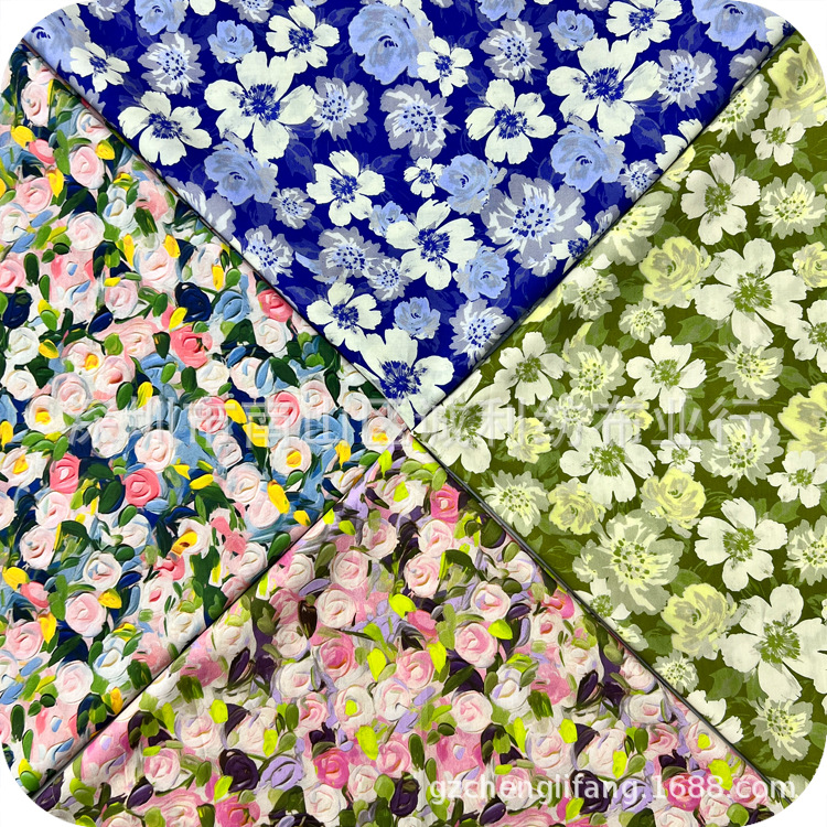 新款田园风抽象太阳花小碎花全棉印花布料衬衫童装连衣裙装饰面料