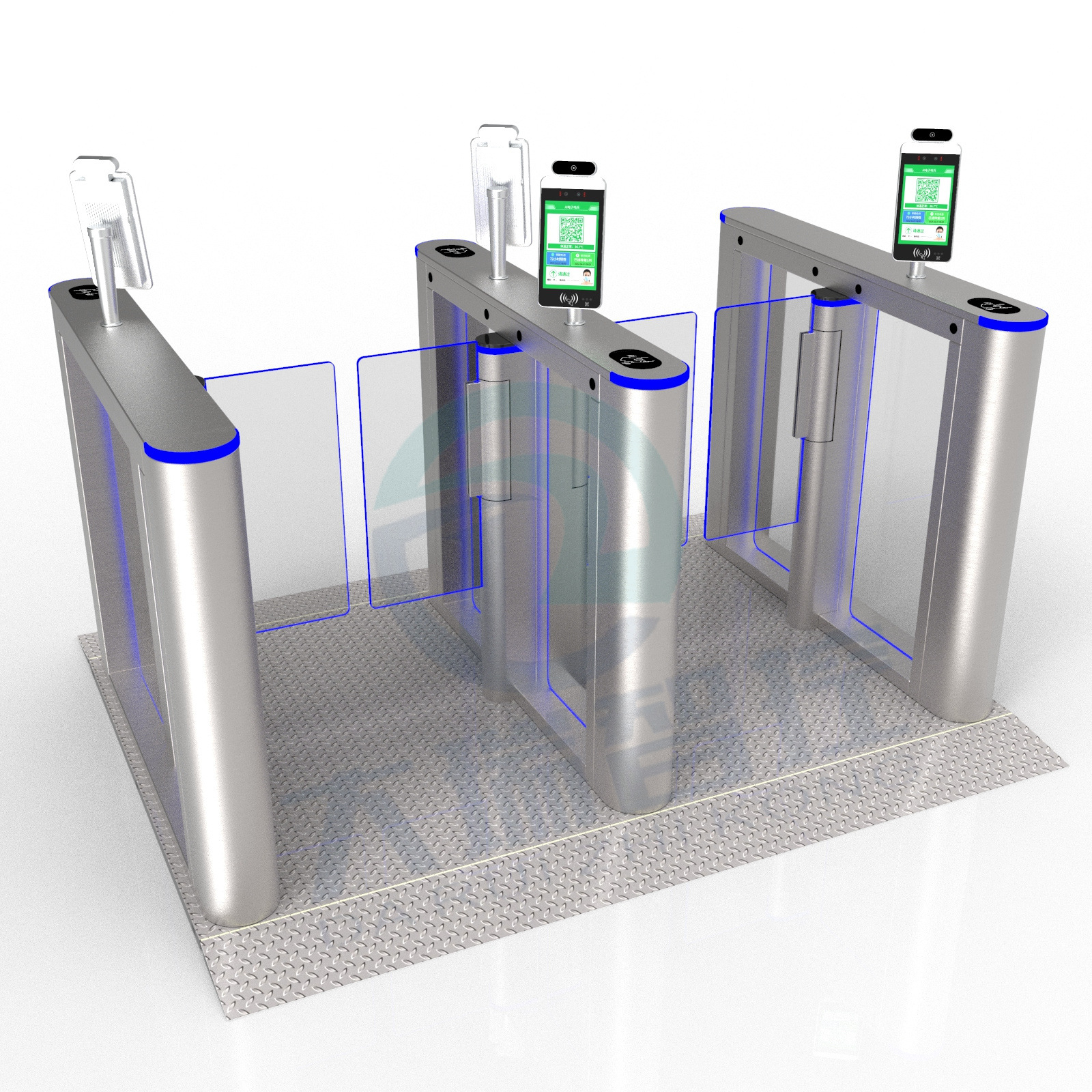 超宽通道摆闸 人脸识别门禁系统无刷防撞小摆闸 人行通道闸机￥150