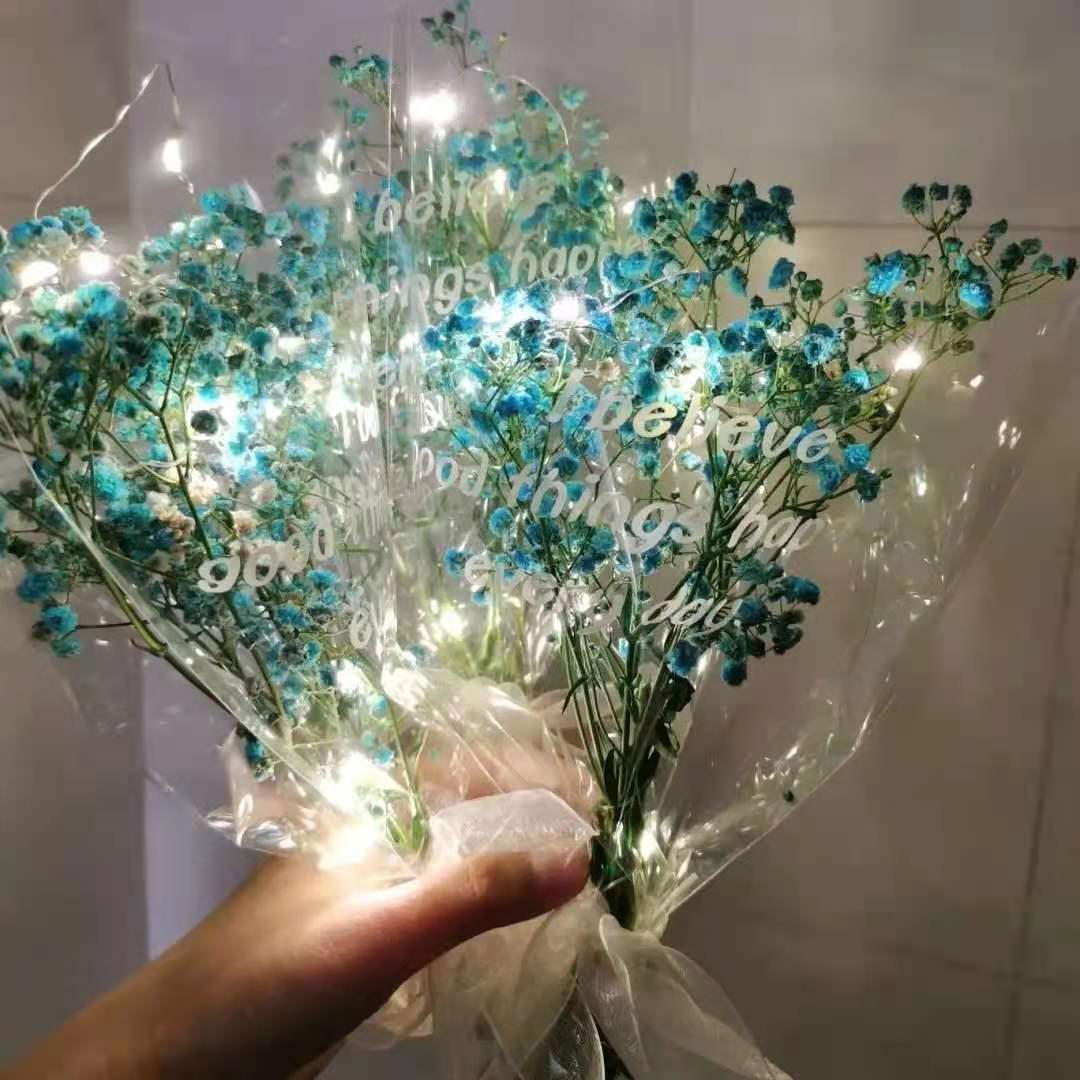 发光满天星花束发光玫瑰花束情人节生日礼物礼品发光满天星发干花