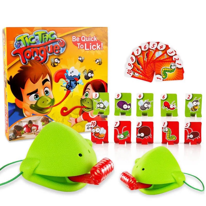 Factory Direct Sales Frog Sticking Tongue out Board Game Greedy Snake Color-Changing Lizard Playing Cards Competitive Parent-Child Interactive Desktop Toys