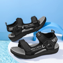 夏季童鞋男女童凉鞋中大童露趾魔术贴软底防滑小童儿童运动沙滩鞋