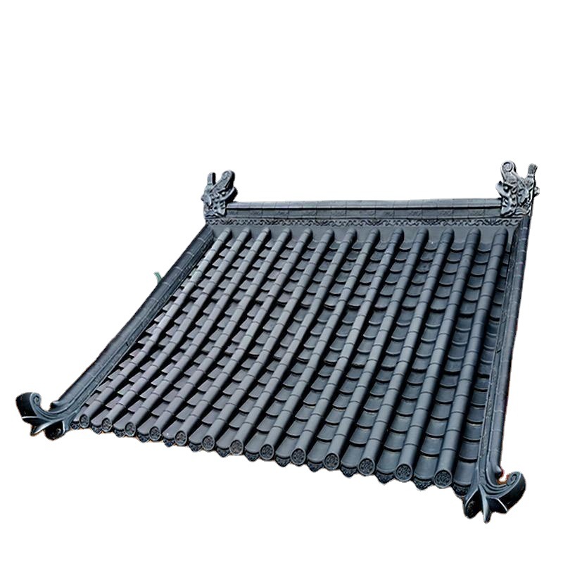 古建马头墙瓦顶瓦 塑料仿古墙头双面一体围墙瓦室内外装饰古建瓦