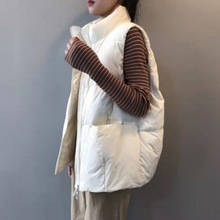 运动马甲羽绒女短款2023秋冬新款韩版白鸭绒羽绒服背心坎肩外批发