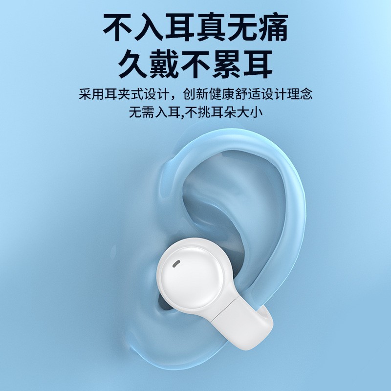 2023 New Wireless Clip Ear Bluetooth Headset for Bone Conduction Noise Reduction Non in-Ear Running Earphone Huaqiang North Wholesale