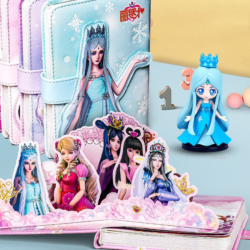 3d立体书叶罗丽娃娃契约书手账本女孩少女心学生笔记本人物磁扣本