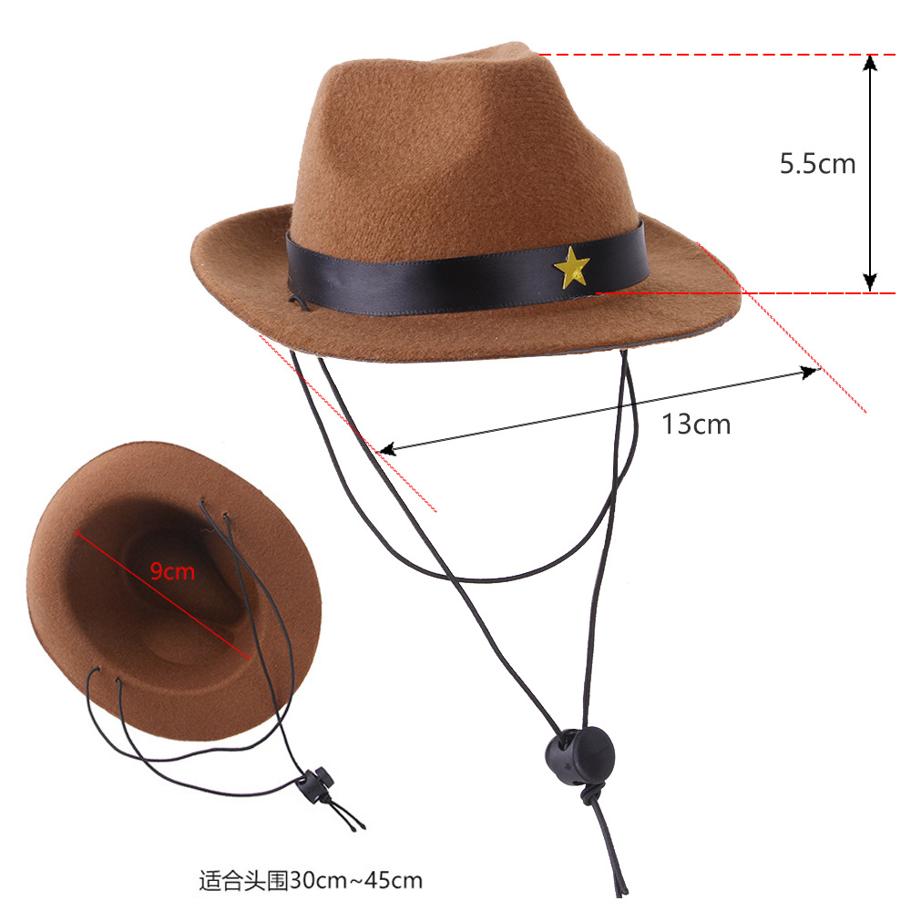 Amazon Best Seller Pet Cowboy Hats Dog Hats Cat Hats Triangle Scarf Set Headgear