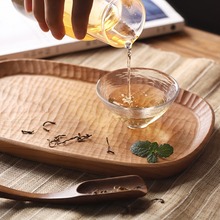 日式手工茶盘实木雕刻果盘创意简约木质功夫茶具托盘胡桃木点心盘
