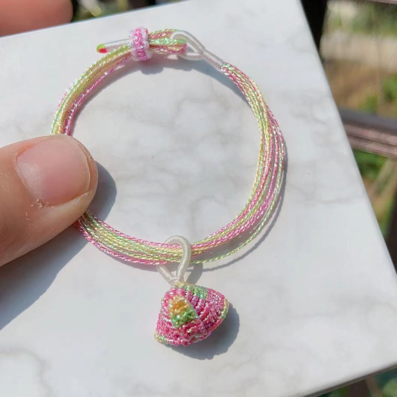 New Dragon Boat Festival Colorful Carrying Strap Hand-Woven Colorful Small Zongzi Bracelet Baby Couple Children Carrying Strap