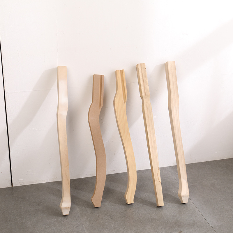 厂家定制圆桌方桌腿餐桌腿折叠桌腿支架简易木质台脚桐木支撑腿