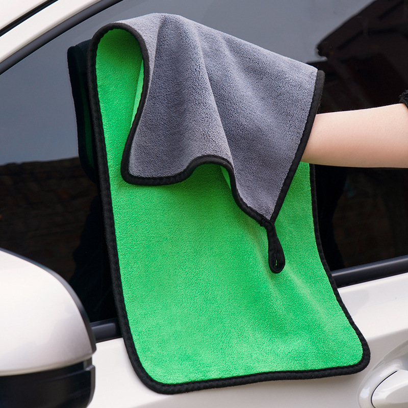 Car Wash Towel Double-Sided Quick-Drying Car Cleaning Cloth Thick Large Coral Fleece Absorbent Car Towel Car Cleaning Cloth Car Towel Logo