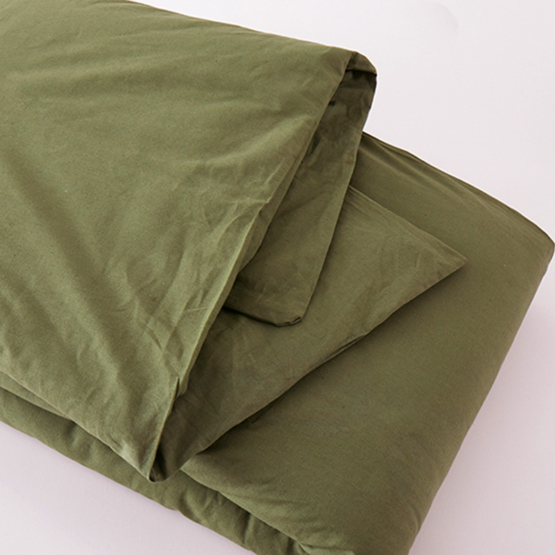 批发军绿纯棉热熔棉被防潮被加厚宿舍棉花被子草绿劳保棉被可拆洗