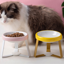 猫狗宠物碗陶瓷猫碗保护颈防打翻猫粮碗不黑下巴饮水碗