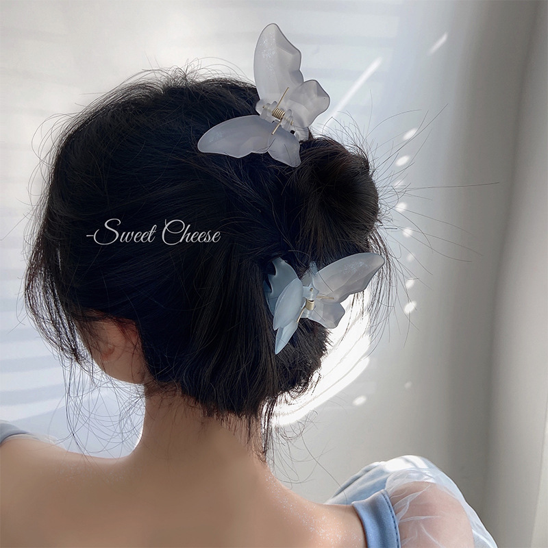 Super Fairy Butterfly Clip Shark Clip Female Summer Back Head Hairpin Small Headdress Clip Hair Accessories New Hair Grip