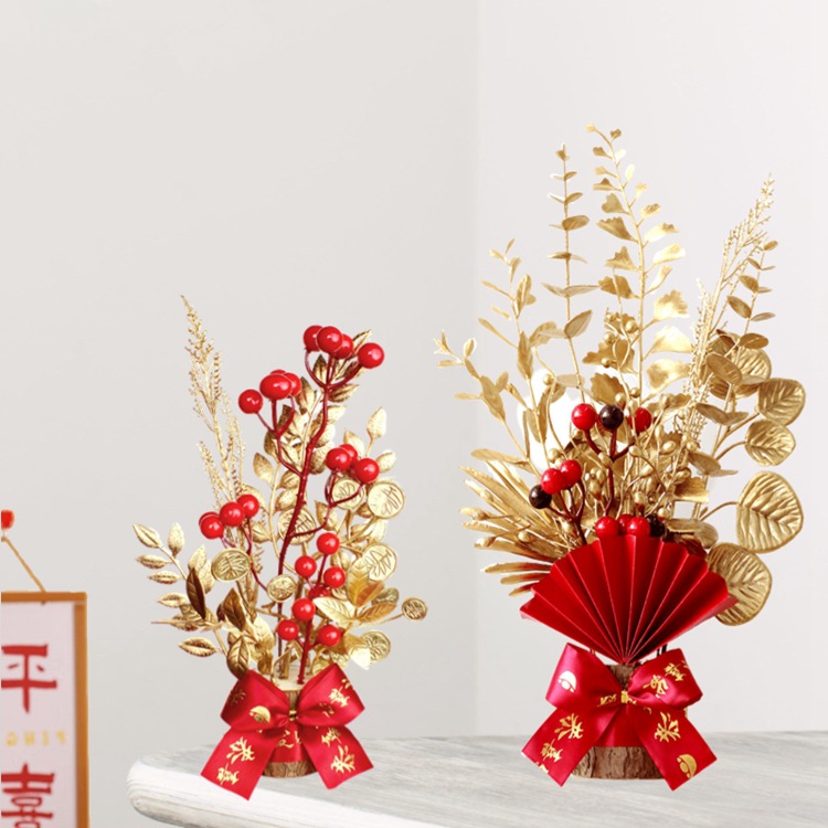 New Home Living Room Desktop Decoration Housewarming Festive Decoration Lunar New Year Flower Small Tree Decoration New Year Chinese New Year Decoration