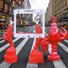 小龙虾雕塑模型摆件夜市螃蟹门口卡通迎宾网红挂件打卡玻璃钢装饰
