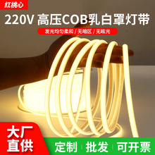 户外防水COB灯带家用氛围软灯条220V高压柔性硅胶超薄led自粘灯带