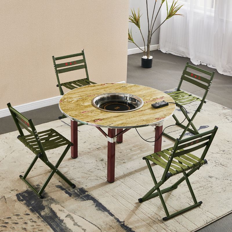 户外市井地摊小矮火锅桌烤肉桌烧烤烤串打边炉桌烙商用简易锅桌