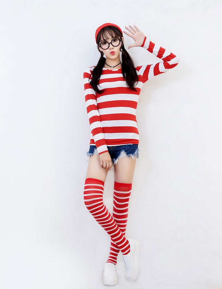 British Anime Smart Wally Where's Wally Parent-Child Cosplay Costume Christmas Cosplay Clothes