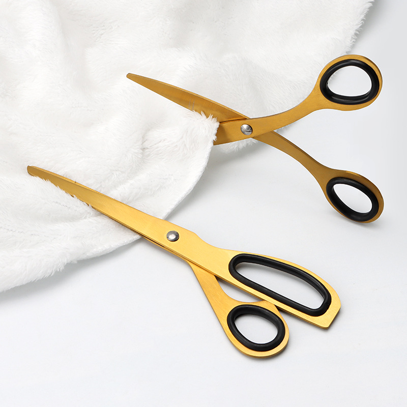 Nordic Style Asymmetric Scissors Golden Office Scissors Ribbon-cutting Scissors Festive Scissors Wholesale