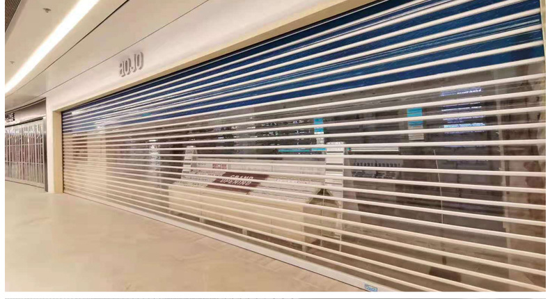 安装商场商铺透明水晶卷帘门门店电动透明卷闸门洗车房透明水晶门