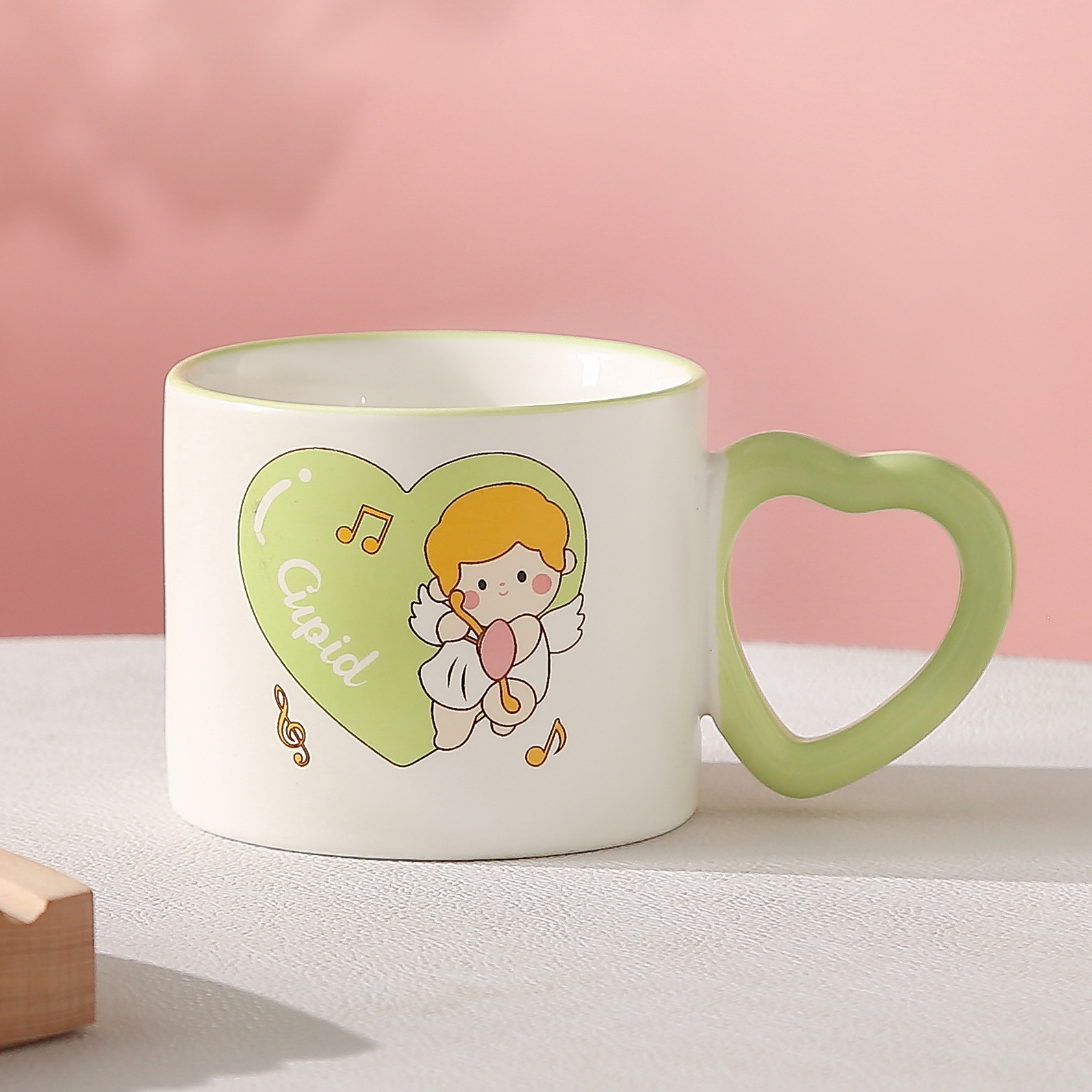 Ceramic Cup Cute Household Milk Water Glass Female Student Breakfast Cup Mug Office Cup Cupid Coffee Cup