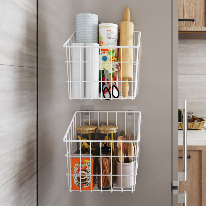 冰箱置物架侧收纳神器侧边外侧面壁挂式免打孔放调味料保鲜膜挂架