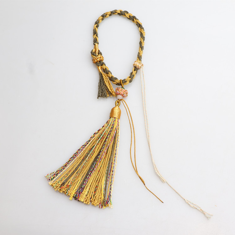 Handmade DIY Bodhi Seed Crafts Hand-Made Cotton Threads Tibetan Tassel Fringe Pendant Buddha Beads Bracelet Ornament Mixed Color Spike