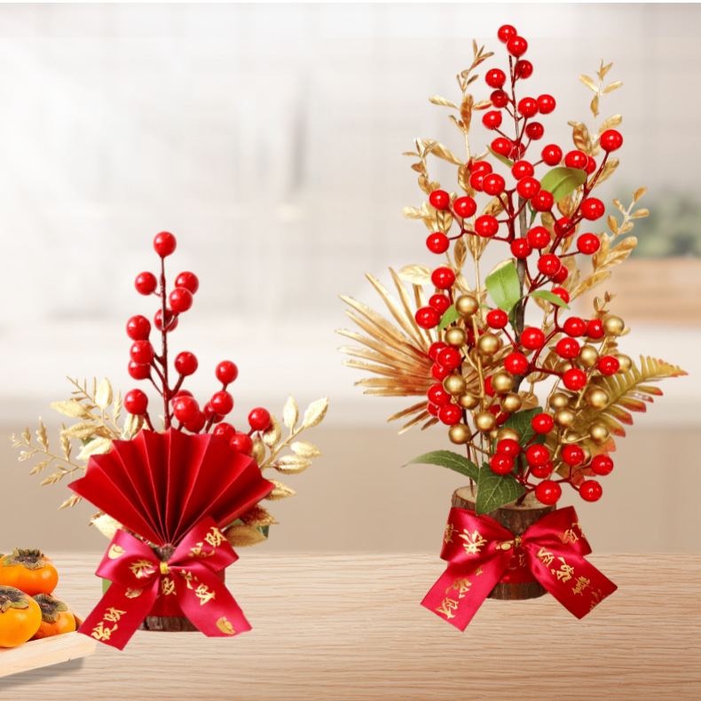 2023 New Year Decorations Chinese New Year New Year's Day Lunar New Year Flower Decoration Decoration Indoor Shopping Window Layout Supplies