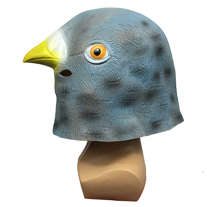 可爱鸽子动物头套面具化妆舞会搞笑乳胶头饰万圣节日派对表演道具