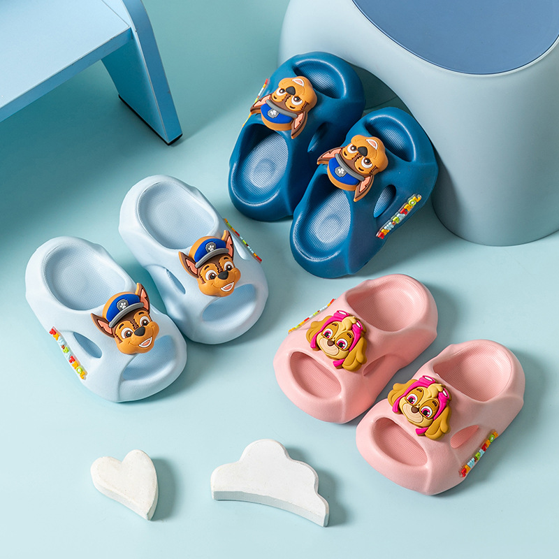 Paw Patrol Children's Slippers Boys and Girls Cartoon Summer Soft Bottom Non-Slip Indoor Home Bathroom Closed Toe Slippers