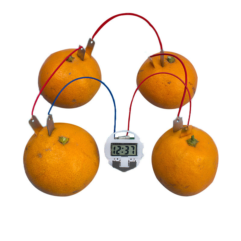 Homemade DIY Fruit Battery Clock Brine Battery Power Generation Children's Palace Elementary School Student Science Experiment Small Toy