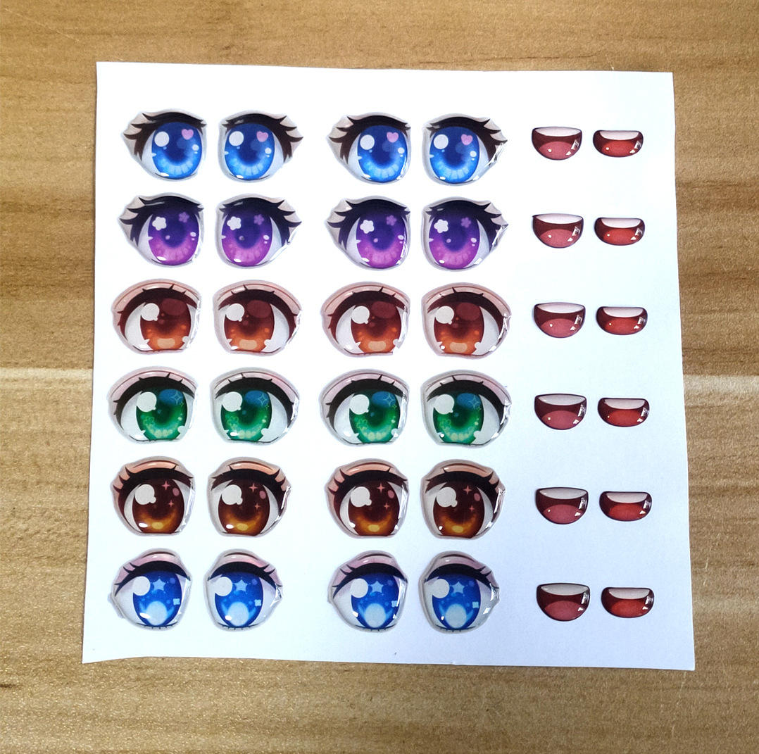 玩偶卡通娃娃玩具水晶眼睛贴纸不织布嘴巴贴片diy动物眼晴批发