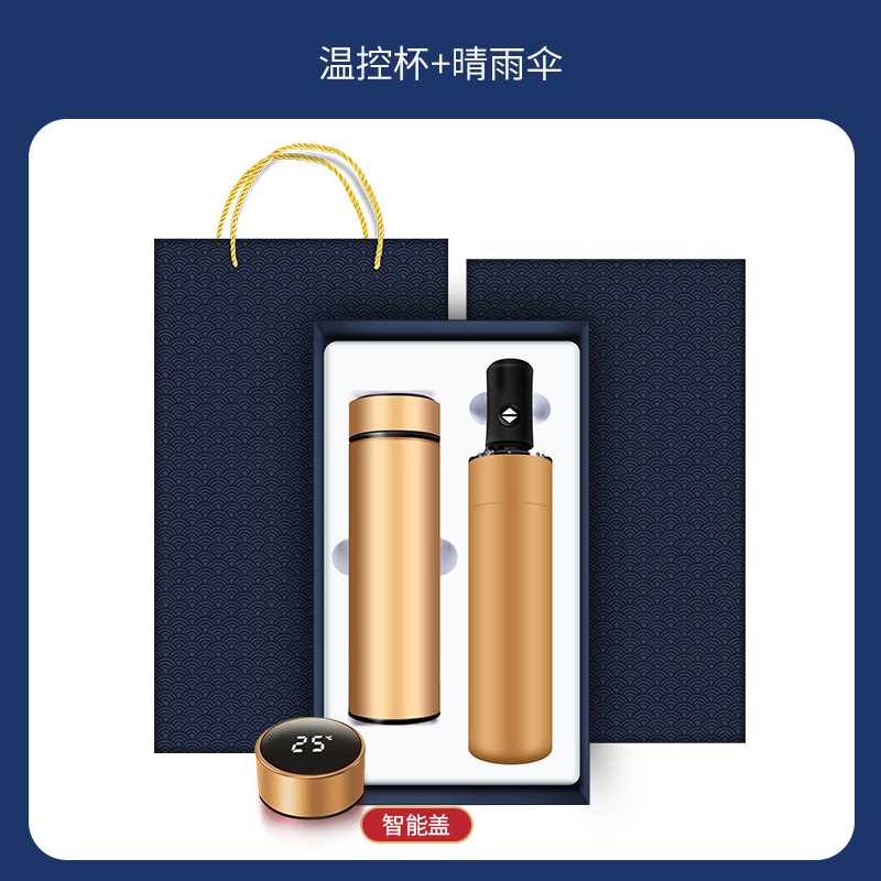 Teacher's Day Business Gift Umbrella Vacuum Cup Notebook Gift Box Company Anniversary Opening Activity Practical Gift