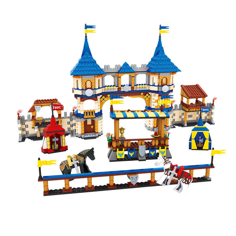 奥斯尼27908皇家竞技场儿童益智拼装积木城堡塑料小颗粒diy玩具