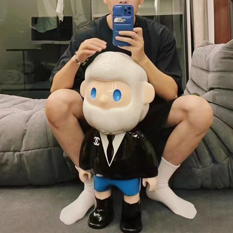 潮玩bob男友卡通公仔树脂大摆件落地客厅办公摆设雕塑工艺品批发