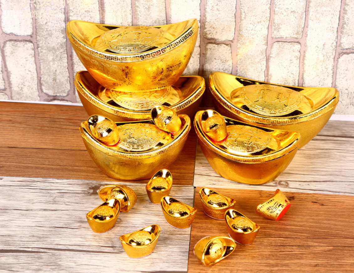 Ingot Plastic Gold Ingot Solid Celebration Ceremony Products Ornament Decoration Home Furnishings Wholesale