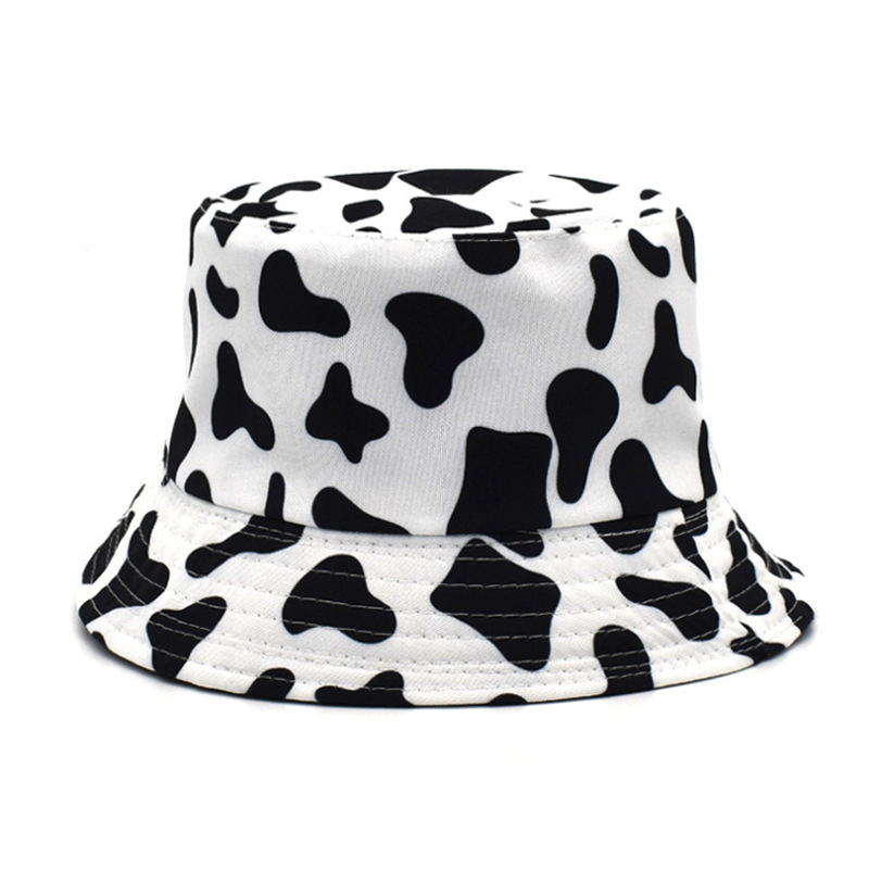 Korean Style Spring, Summer, Autumn Fashion Bucket Hat Plaid Cow Print Bucket Hat Women's Outdoor Sun Hat Sun Hat Sun Hat
