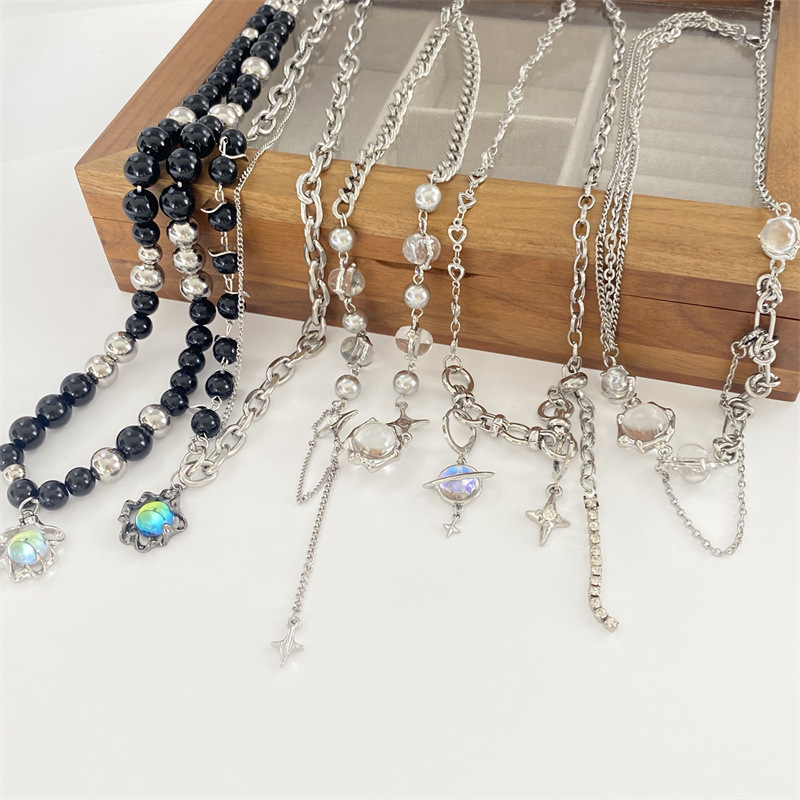 宇宙星月可重组项链女 网红甜酷风小众毛衣链 暗黑系嘻哈甜酷颈链