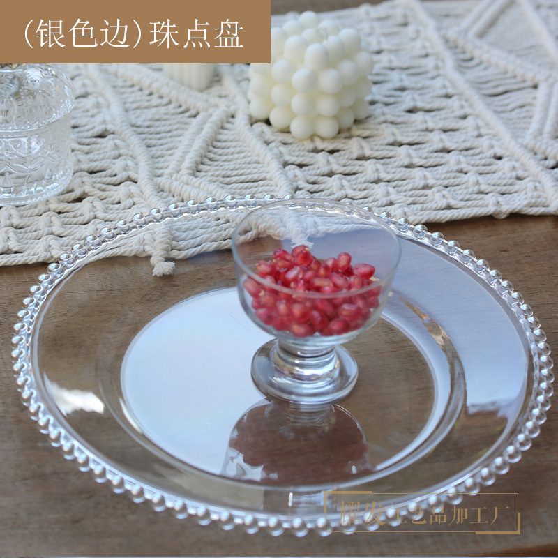 Foreign Trade Factory Wedding Christmas Party Decoration Transparent Plastic Tray Fruit Plate Clear PS Charger