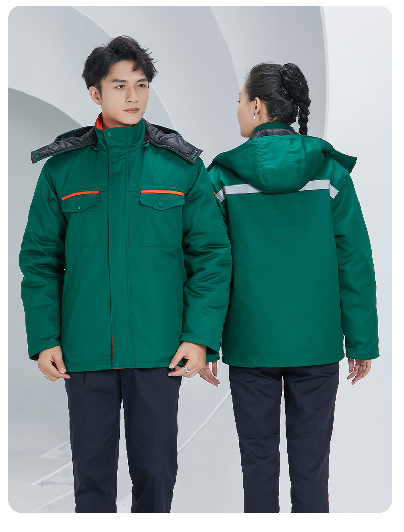 冬季工作服棉衣男加厚园林绿化物业保洁服公路养护绿色劳保服棉袄