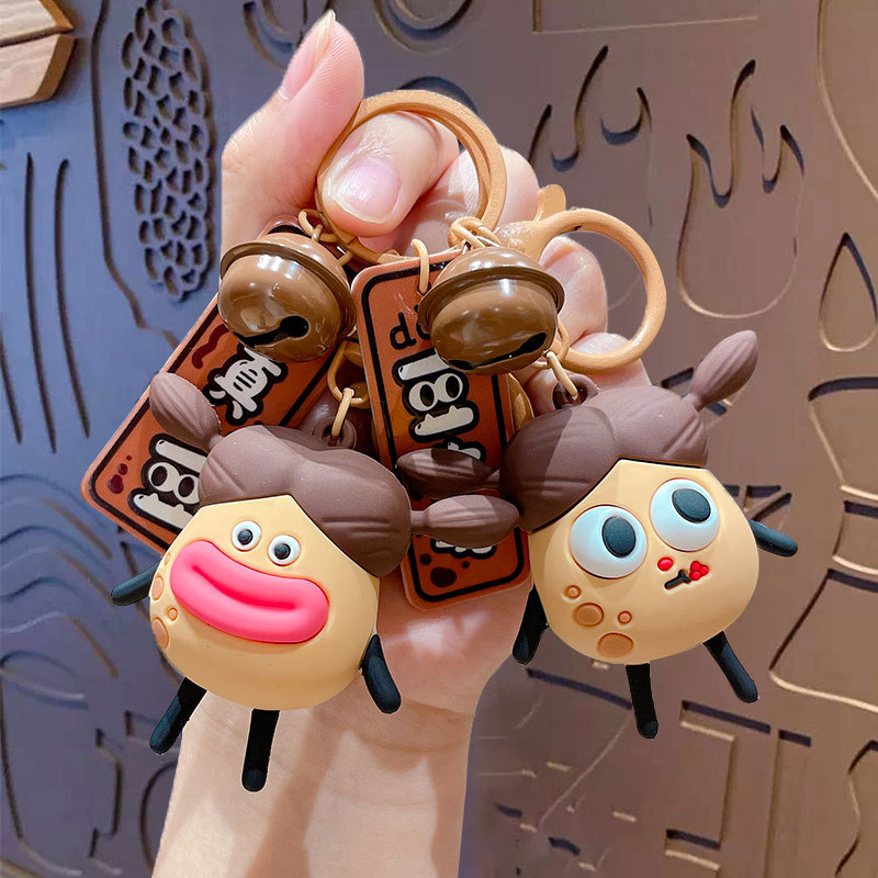 Cute Cartoon Braid Potato King Keychain Couple Car Shape School Bag Keychain Pendant Little Creative Gifts Wholesale