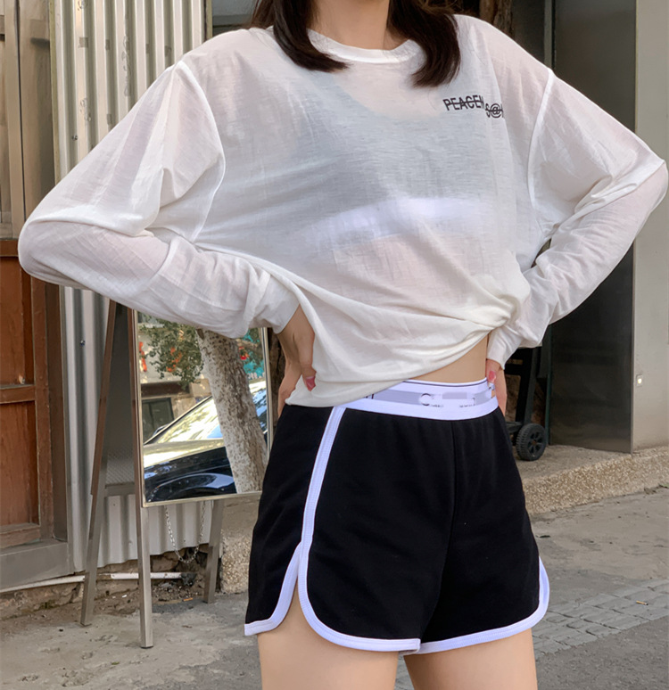 一件代发香港物流运动内衣性感内裤女黑灰色显瘦舒适热裤居家睡裤