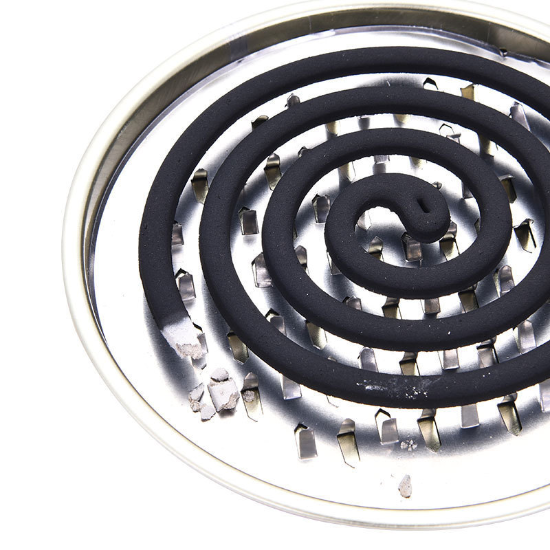 Mosquito Coil Tray Mosquito Smudge Box Large Non-Stainless Steel Serrated Mosquito Repellent Incense Holder Fireproof Mosquito Repellent Incense Holder Mosquito Incense Holder Aromatherapy Gray