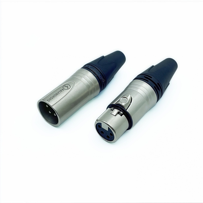 4芯卡侬头 xlr麦克风话筒接头卡农公母插头卡龙头音频接插件