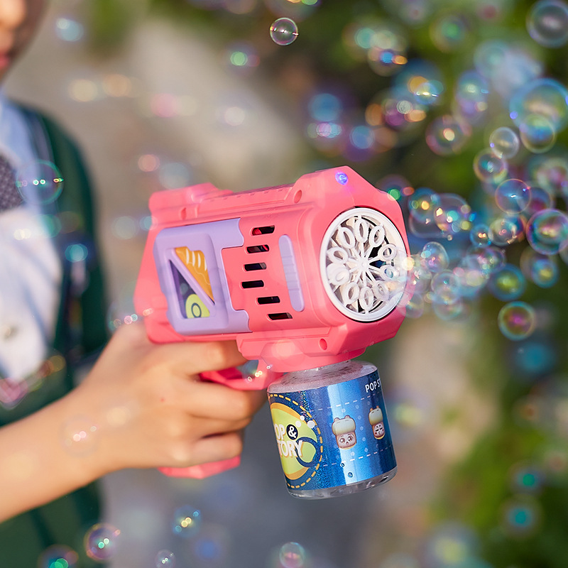 儿童手持电动泡泡枪抖音同款户外全自动吹泡泡机亲子互动地摊玩具